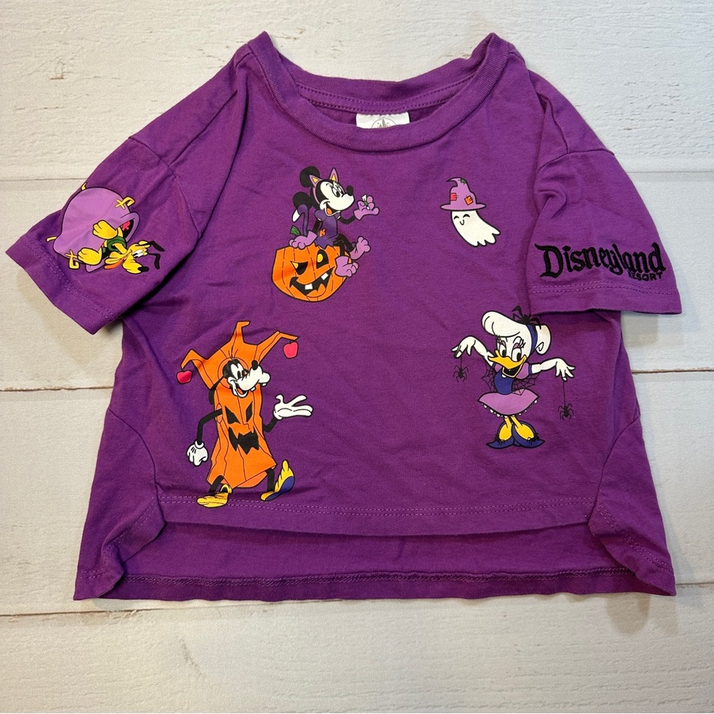 Disney Parks XXS Toddler Girls Tee Disneyland 2022 Purple Halloween Mickey Mouse